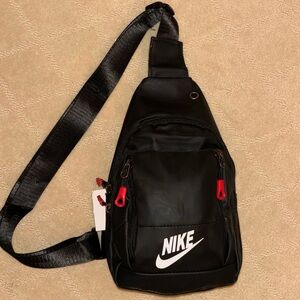 NWT Nike Sling Bag Backpack Carry On Shoulder School Bag Black Red